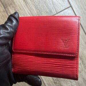 Louis Vuitton red Eppy double sided wallet0825#17